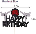 Anxdh karate cake top hat, taekwondo theme cake top hat, karate happy birthday party supplies sparkling black decoration