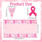 WANDIC Pink Ribbon Kit, 1 Piece Tablecloth and 2Pcs Banners for Breast Cancer Awareness October Cancer Survivor Warrior Fighter Gifts for Women Ladies