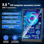 3.5 Inch IPS USB Mini Screen No Installation AIDA64 Pc Case Screen Computer Temp Monitor PC Temperature Display with Stand, USB Cable, Manual