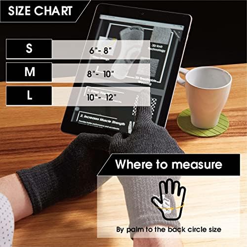 Vital Salveo Full Finger Touchscreen Arthritis Gloves NonSlip Carpal Tunnel-Pair