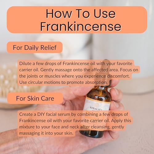 Vitality Extracts Frankincense Essential Oil - 10ml, Boswellia Serrata, Aromatherapy, Skin Care, Natural Calm, Rest & Relaxation, Yoga, Comfort