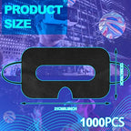 Kingdder 1000 Pcs Disposable Vr Mask Breathable Eye Mask Vr Face Cover Padding Non Woven Sanitary Cloth Universal Gear Accessories Compatible with Headsets Virtual Reality(Black)
