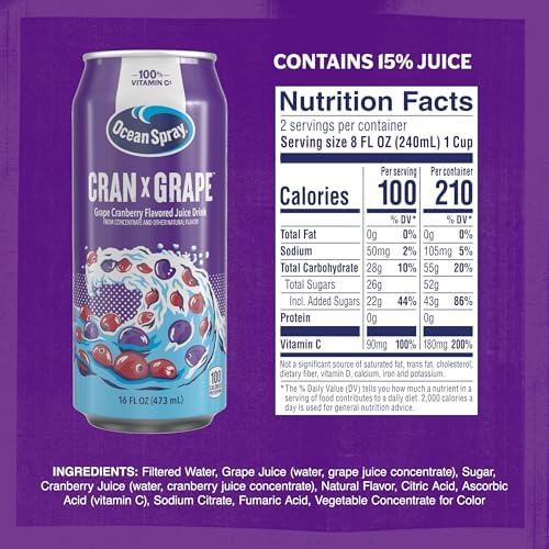 Ocean Spray® Cran-Grape™ Cranberry Grape Juice Drink, 16oz can (12 Pack)