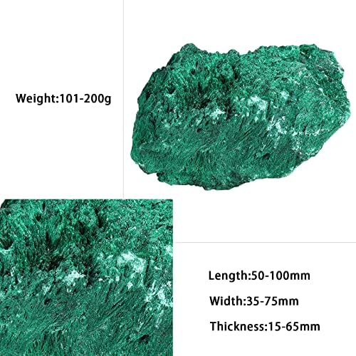 Nupuyai Natural Raw Malachite Crystal Stone for Reiki Healing Stress Anxiety, Real Green Malachite Specimen Cluster Decor for Home Office Tabletop, 101-200g