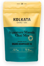 Kolkata Chai Signature Masala Chai mix, 100% Organic Black Tea, Makes 20 cups, Premium loose leaf tea and spice blend, All Natural, 4.23 oz