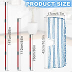 Microfiber Mops for Floor Cleaning, Flat Mop with 3 Reusable Pads and Extendable 58" Long Handle for O Cedar Dual-Action Microfiber Flip Mop , Dust Mop for Hardwood Floors, Wet & Dry Use