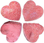 Nupuyai Titanium Coated Stone Crystal Cluster Specimen Heart Shaped Stone Natural Rock Quartz Decor for Home Desk, Red