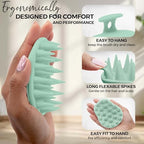 Fiora Naturals Scalp Massager Shampoo Brush - Silicon Scalp Scrubber & Exfoliator for Dandruff Removal and Hair Growth, Brush for Wet & Dry Hair, for Men, Women, Kids - BPA Free