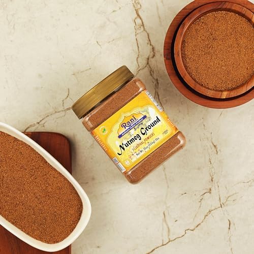 Rani Nutmeg (Jaiphul) Ground Powder Spice 16oz (1lb) 454g PET Jar ~ All Natural | Vegan | Gluten Friendly | NON-GMO | Kosher | Indian Origin