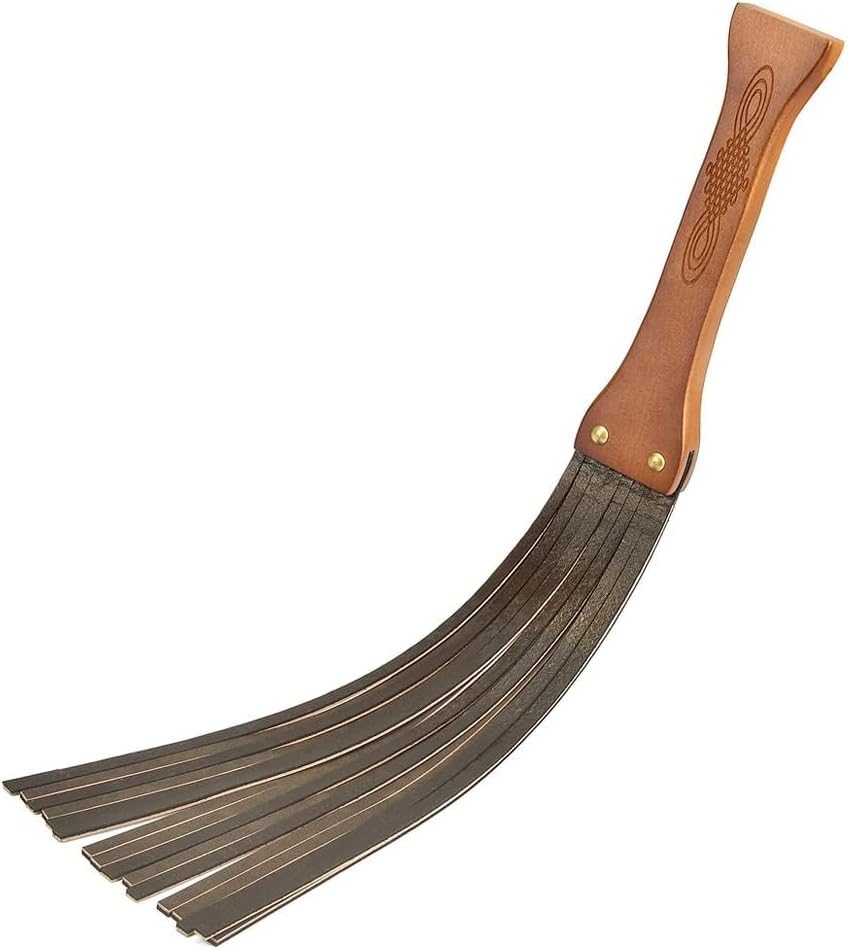FST Spanking Paddles Leather Whip, BDSM Flogger with Wooden Handle for Couples Play