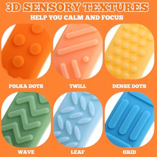 Anxiety Sensory Silicone Bracelet, Autism Silicone Bracelet with Textured Wearable Push Sensory Stress Relief Press Wristband Calming Wristband Anxiety Relief Gifts for Adhd Autism