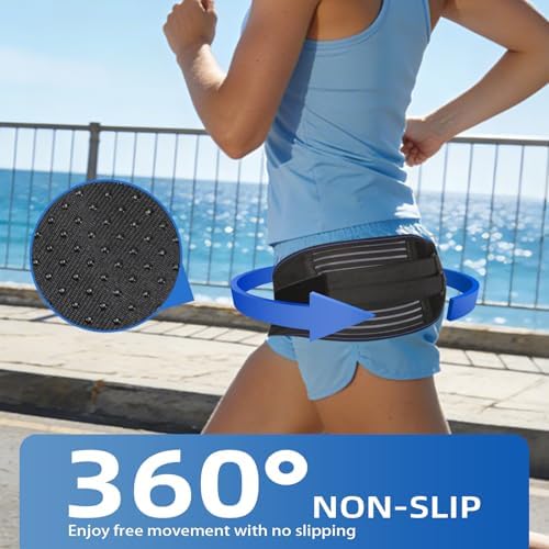 Sacroiliac SI Joint Hip Belt for Women and Men–Adjustable Hip Brace with 5 Springs, Non-Slip Support Brace for SI Joint, Lower Back, Pelvis, Sciatica & Trochanter Pain Relief (Black, Medium)