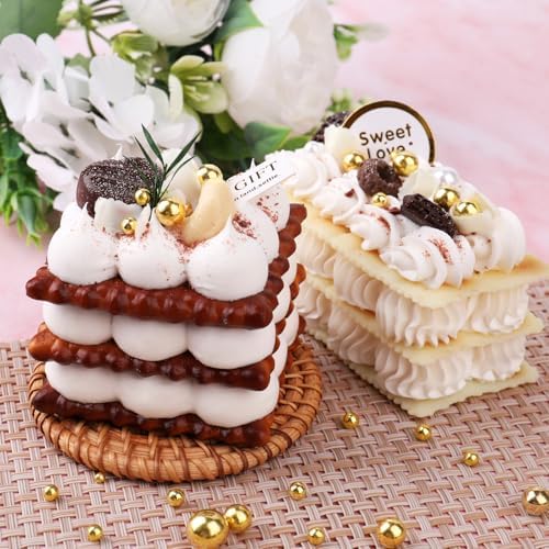 Gold Pearl Sprinkles for Cake Decorating, 4 Sizes Sugar 130g/4.6oz, Cupcake, Ice Cream, Donuts, Macaron Toppings Supplies (2mm, 4mm, 7mm, 1cm)