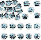 Gyufise 54Pcs Edible Happy Father's Day Cupcake Toppers Wafer Paper Love Dad Cake Toppers Edible Best Dad Ever Cupcake Picks for Father Day Theme Birthday Party Cake Decorations Black