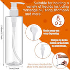 Eaasty 6 Sets Massage Bottle Holster Adjustable Single Holster and 8 oz Plastic Pump Dispenser Bottles for Lotion Massage Oil, Black