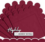 Burgundy Scalloped Napkins Disposable 50 Pcs 2-Ply Burgundy Scalloped Cocktail Napkins Paper Everyday for Cocktail Parties, & Party Supplies