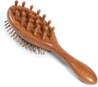 Ouliget Double Sided Sandalwood Air Bag Comb,Round Combs Teeth Gentle Scalp Massage,Gua Sha Comb Tool Suitable for Scalp Care and Hair Styling
