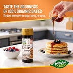 Heaven & Earth 100% Pure Organic Silan Date Syrup 12oz | Date Honey | Squeeze Bottle | Natural Honey or Maple Syrup Alternative | Low Glycemic Index, Great Sugar Replacement | Kosher