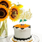 A Little Sunshine is on the Way Cake Topper, Oh Baby, Glittery Sunflower Theme Welcome Baby Boy/Girl Cake Decorations Supplies, Baby Shower