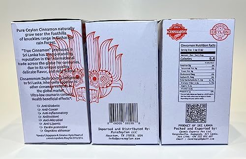True Ceylon Cinnamon Sticks | 100% Natural Product from Sri Lanka | 100g (3.52oz) 5in cut cinnamon quills