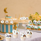 24PCS Edible Christian Jesus Cupcake Toppers Edible Christ Blessed Cupcake Toppers Cross Religious Christianity Cake Decor for Christian Jesus Party BabyShower Baptism Cake Decor Supplies