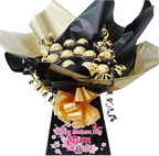 Personalized Chocolate Candy Hamper Gift Bouquet Made With FERRERO (black & gold)