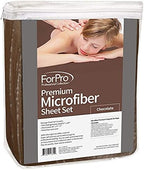 ForPro Professional Collection Premium Microfiber 3-Piece Massage Sheet Set, Chocolate, Ultra-Light, Stain, and Wrinkle Resistant, Includes Flat, Fitted Sheet and Massage Face Rest Cover