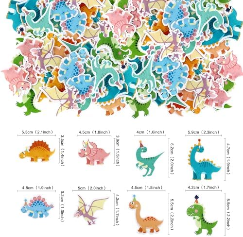 Ercadio 40 PCS Edible Cartoon Dinosaur Cupcake Toppers Drink Topper Picks Cute Cake Topper for Dino Theme Baby Shower Children Kids Birthday Party Cupcake Decor Supplies