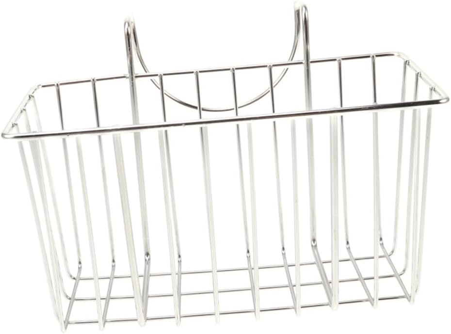 IMIKEYA Stainless Steel Sink Organizer Rack Hanging Kitchen Storage Basket for Sponge Brush and Gadgets Space Saving Drain Rack with Fast Water Drainage for Clean and Tidy Kitchen