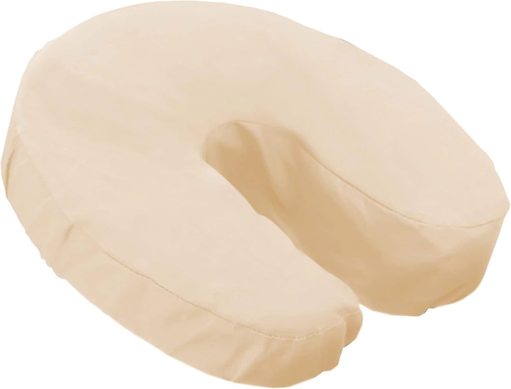 LONDON LINENS Soft & Heavy Microfiber Massage Tables Face Cradle Covers Cozies Fitted- 4 Pieces (4, Natural)