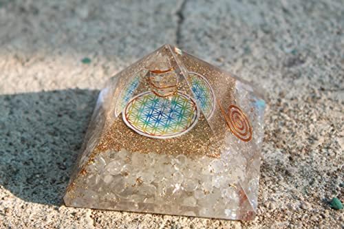 Jet Crystal Quartz Flower of Life Chakra Orgone Pyramid Free Booklet Jet International Crystal Therapy Crystal Gemstones Copper Metal Mix Rare Healing Positive Energy Tetrahedron Sacred Geometry