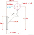 9 FT Handrails Kit for Indoor Outdoor Stairs，Modern Aluminum Handrail Set，1.4" Diameter Bar,Adjustable 304 Stainless Steel Brackets Included，Rust Free. (Matte Black, 9 FT)