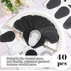 Panitay 40 Pcs Adhesive Eye Patches for Adults Medical Eye Patch for Disposable Breathable Amblyopia Lazy Latex Free Adhesive Bandages for Men(3.3 x 2.3 Inch,Black)