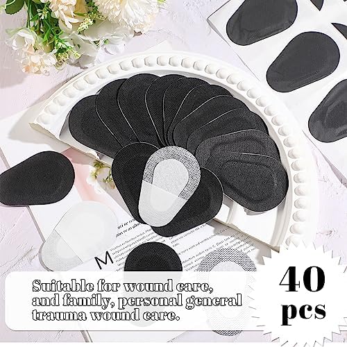 Panitay 40 Pcs Adhesive Eye Patches for Adults Medical Eye Patch for Disposable Breathable Amblyopia Lazy Latex Free Adhesive Bandages for Men(3.3 x 2.3 Inch,Black)