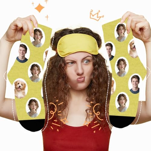 Bemaystar Custom Socks with Photo,Personalized Gifts for Men,Personalized Socks for Him Her