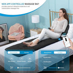 COMFIER Full Body Massage Mat with Heat & Vibration - 10 Motors, App Control, Movable Shiatsu Neck Pillow & 4 Heating Pads for Neck, Shoulders, Back, Black