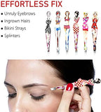 Eyebrow Tweezers Pinkiou Professional Slant tip Brow Clip Hair Removal Makeup Tool with Printed Beauty Cover Cosmetic 6 style pack of 6 pcs (Bikini)