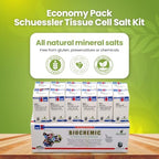 Economy Pack Tissue Cell Salt Kit, All 12 Schussler Cell Salts with Easy to Use Remedy Chart - Boosts the Immune System and Provides Vital Cellular Nutrition, 12 Bottles, 350 Pellets Each | Bestmade