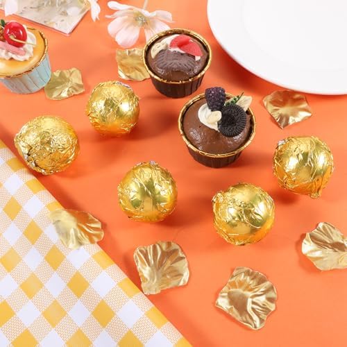 100 Pcs Gold Foil Sheets, 6x6" Gold Foil Chocolate Candy Bar Wrappers Leaf Sheets for Candy, Valentine's Day Chocolate Bars, Packaging Wrapping Gifts