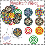 48PCS Edible Dart Cupcake Toppers Wafer Paper Dartboard Target Cake Decorations Edible Game Cupcake Toppers for Dart Lovers Theme Birthday Party Decoration