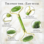 Gua Sha & Jade Roller 3 in 1, Face Roller, Guasha Facial Massage Skin Care Tool Set, Massager for Removal of Wrinkles & Eye Puffiness, Anti-Aging & Body Relaxation