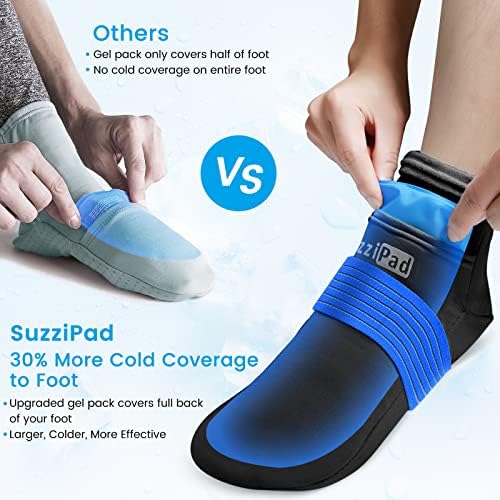 SuzziPad Foot Ice Pack Cooling Socks and Cold Gloves for Chemotherapy, Chemo Comfort Items, Ideal for Soothing Hand and Feet Discomfort, L
