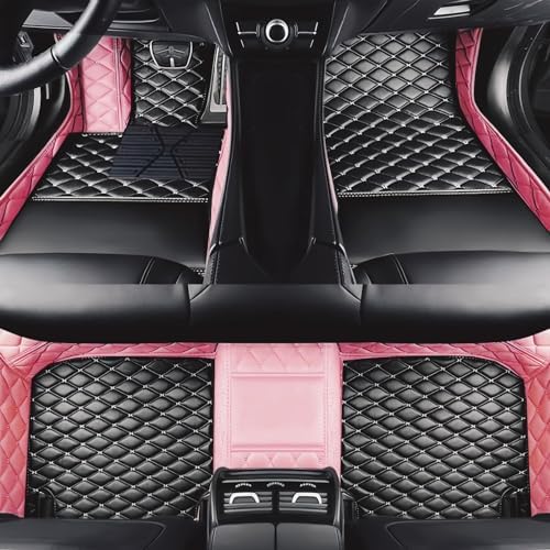 Custom Car Floor mat for BMW 1 2 3 4 5 6 7 8 Series X1 X2 X3 X4 X5 X6 X7 M1 M2 M3 M4 M5 M6 M7 M8 X3M X4M X5M X6M GT i3 i4 iX3 i8 iX Z4 Waterproof Cargo (Black Pink)