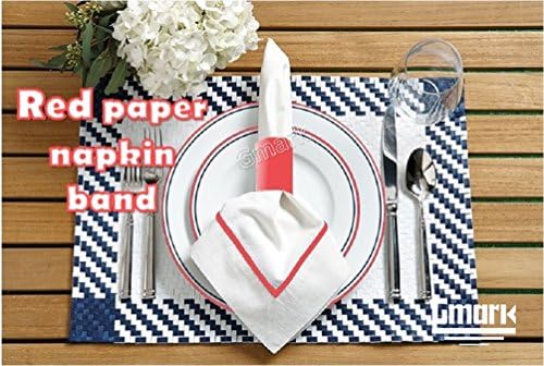 Gmark Paper Napkin Band Box of 2500 (Red), Paper Napkin Rings self Adhesive GM1048