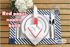 Gmark Paper Napkin Band Box of 2500 (Red), Paper Napkin Rings self Adhesive GM1048