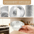 50 Pack 5" Round Tart Pie Foil Pans Disposable Aluminum Foil Tart & Pie Tins for Baking,Cooking,Storage or Reheating