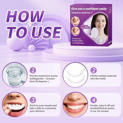 Veneers Teeth for Women and Men, Tooth Replacement Kit, Nature and Comfortable (1 Count (Pack of 1))-AAZ6