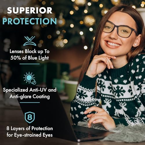 Prospek Blue Light Blocking Glasses – Clear Lens for Office&Work, Yellow/Amber Lens - Evening Use, Reduce Eye Strain, Unisex