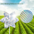10 Pack Reflective Pinwheels for Garden Yard - Sparkly Silver Bird Deterrent Devices for Outside - Humane Woodpecker, Pigeon & Goose Repellent Wind Spinners - Decorative Mylar Pin Wheels with Stakes