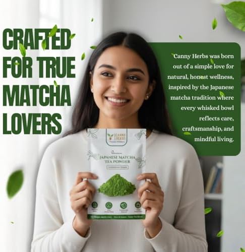 Canny Herbs Matcha Tea Powder 4oz, Japanese Ceremonial Grade, Green Tea Powder, Energy, Calm & Focus, Antioxidant Support